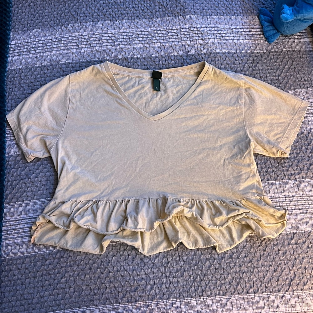 Wild Fable Cropped Ruffled Shirt